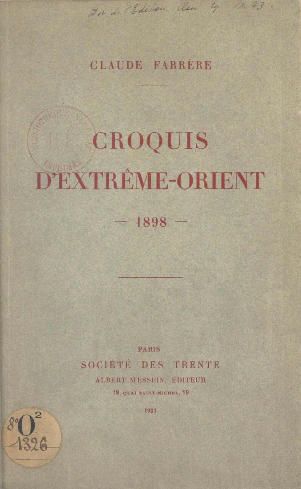 Big bigCover of Croquis d'Extrême-Orient