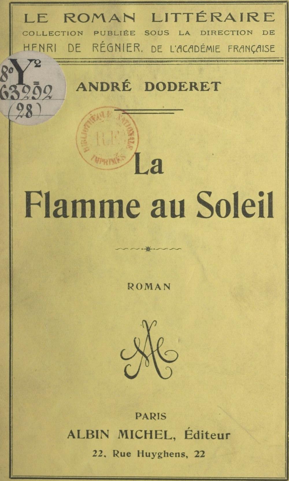 Big bigCover of La flamme au soleil