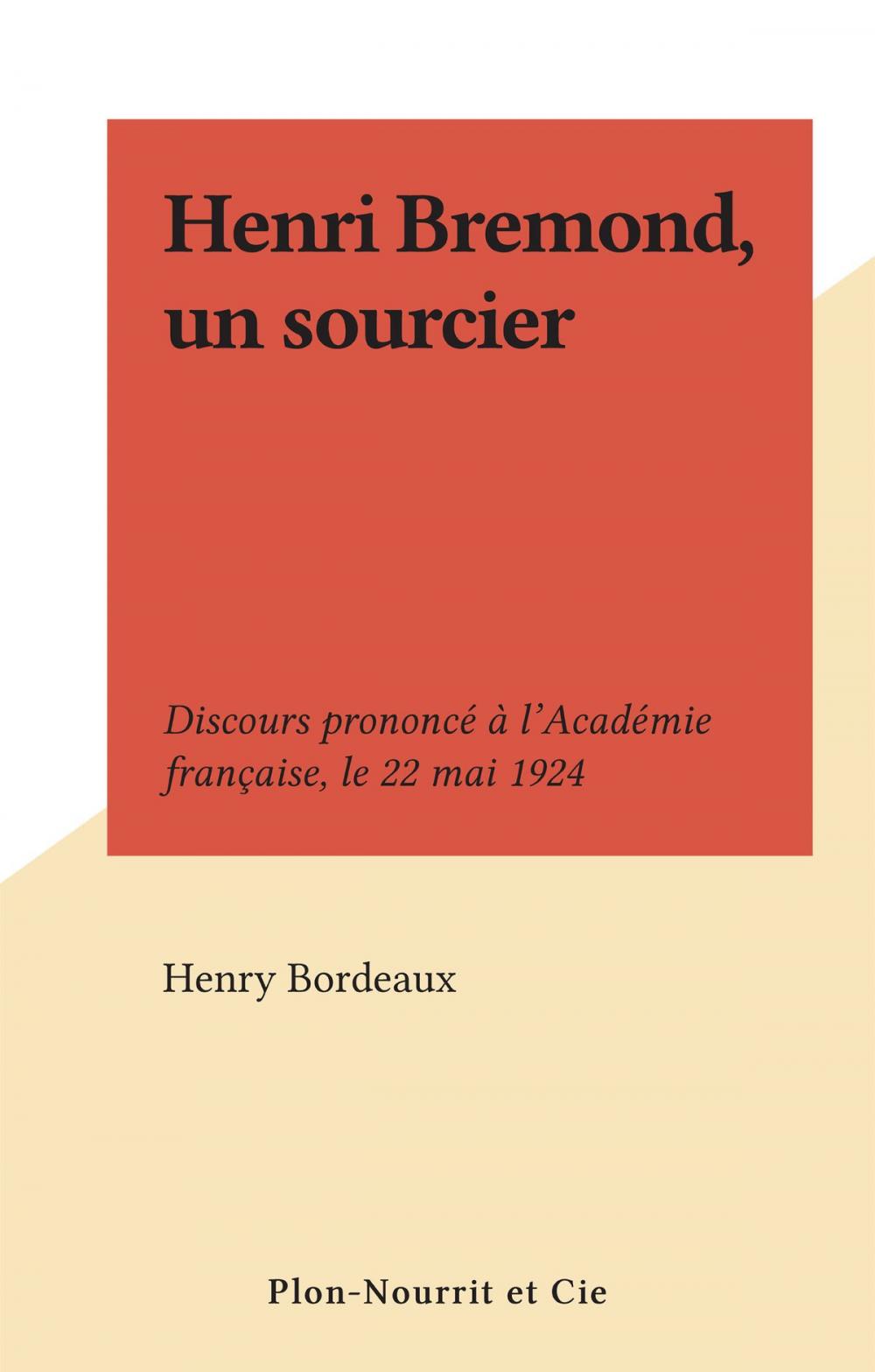 Big bigCover of Henri Bremond, un sourcier