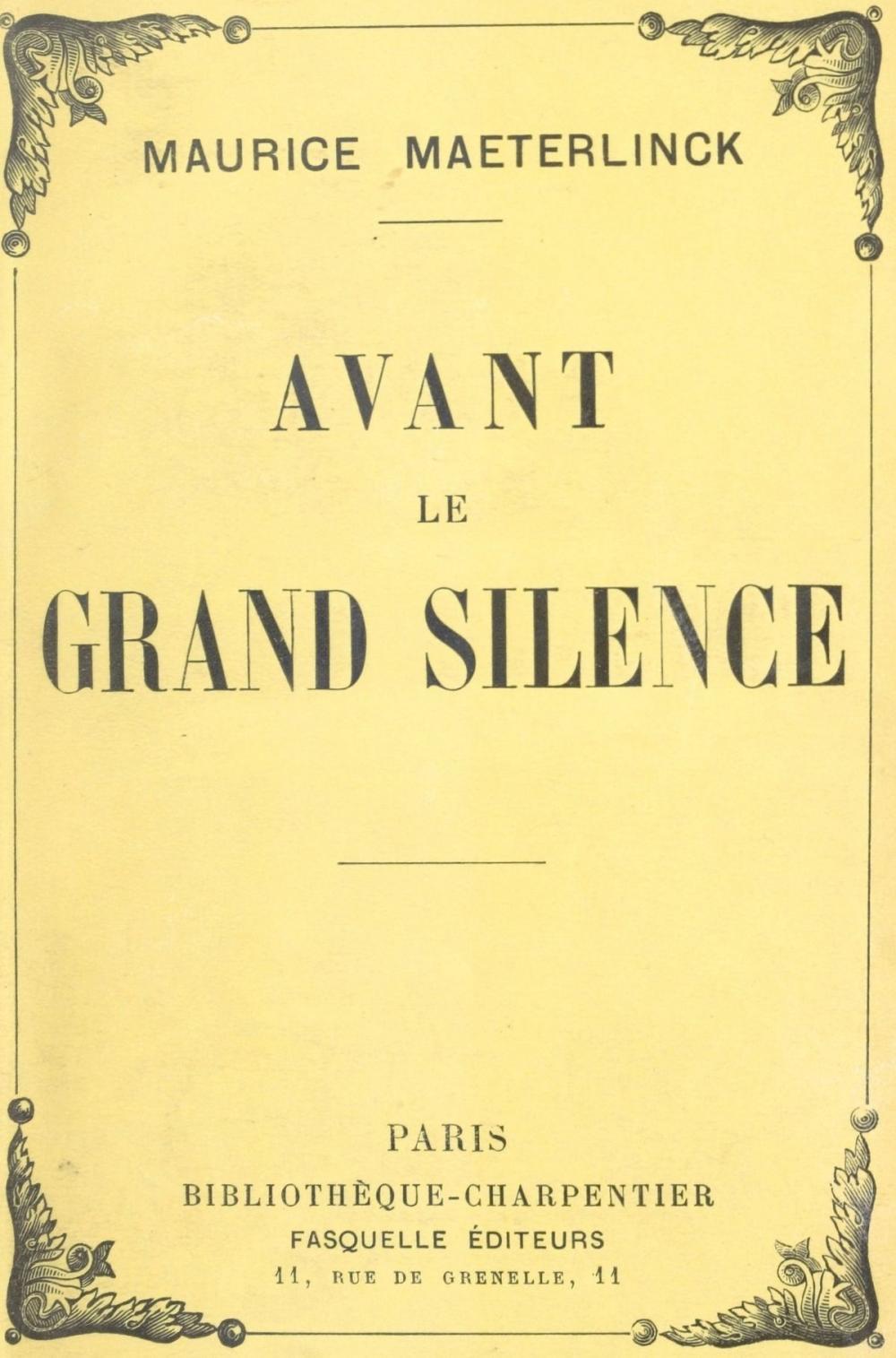 Big bigCover of Avant le grand silence