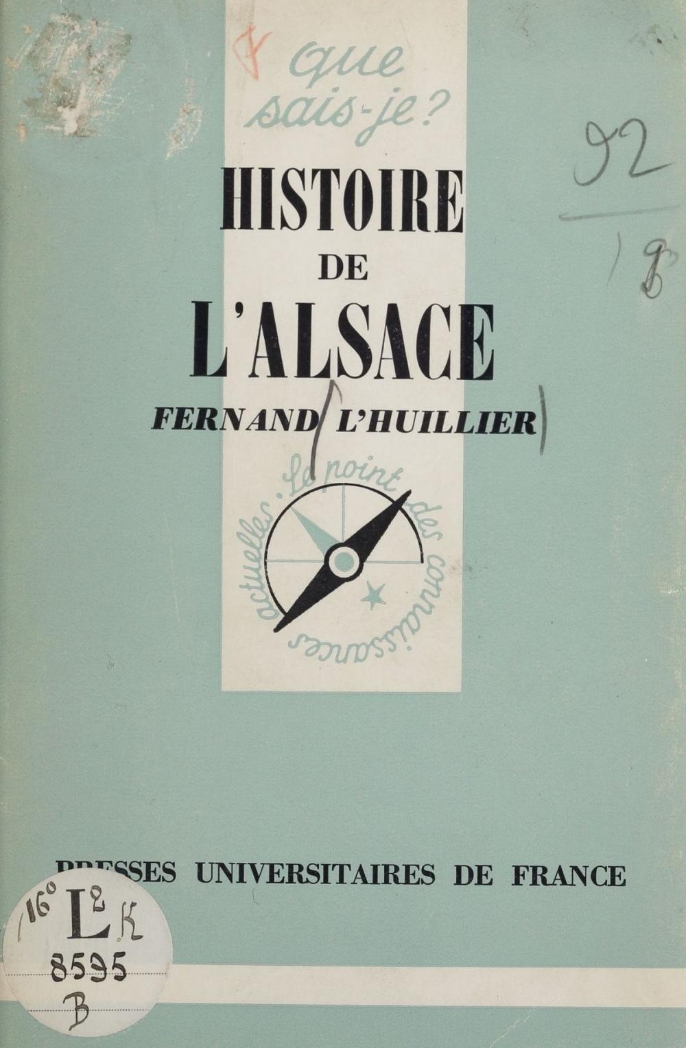 Big bigCover of Histoire de l'Alsace