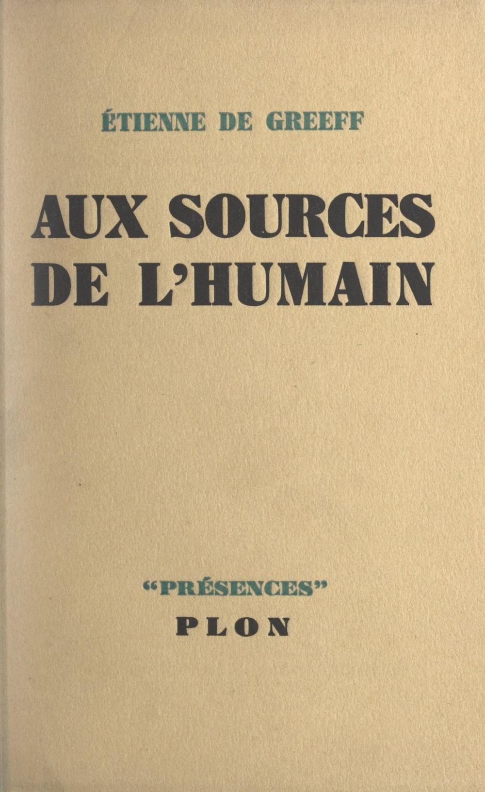 Big bigCover of Aux sources de l'humain