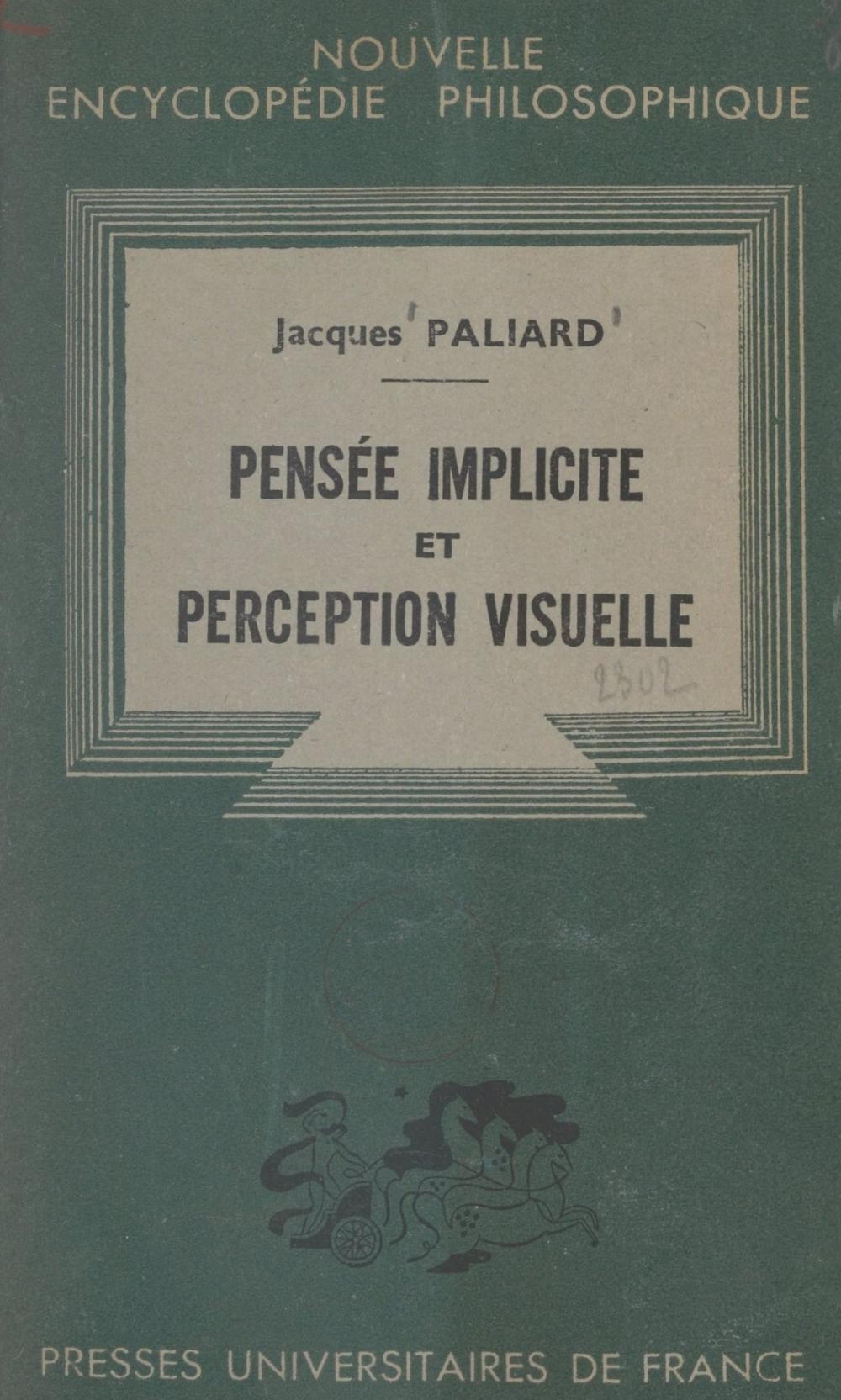 Big bigCover of Pensée implicite et perception visuelle