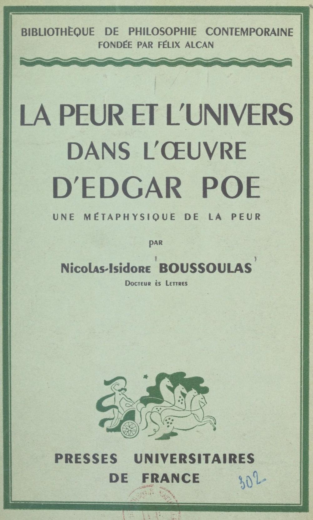 Big bigCover of La peur et l'univers dans l'œuvre d'Edgar Poe