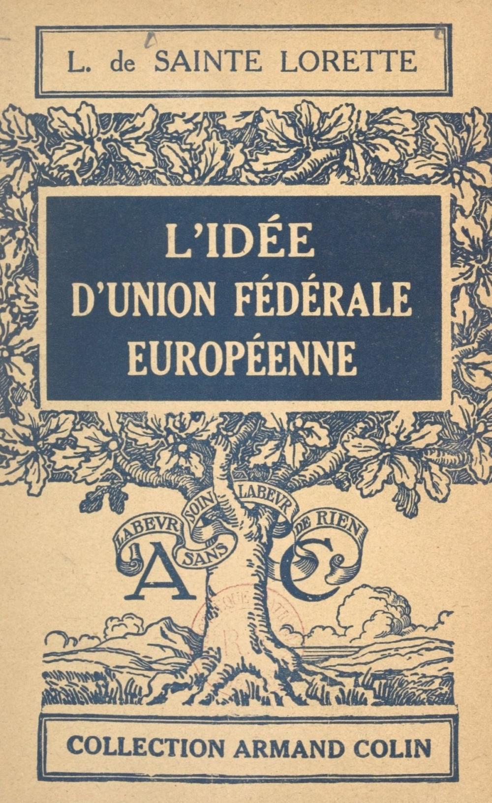 Big bigCover of L'idée d'Union fédérale européenne