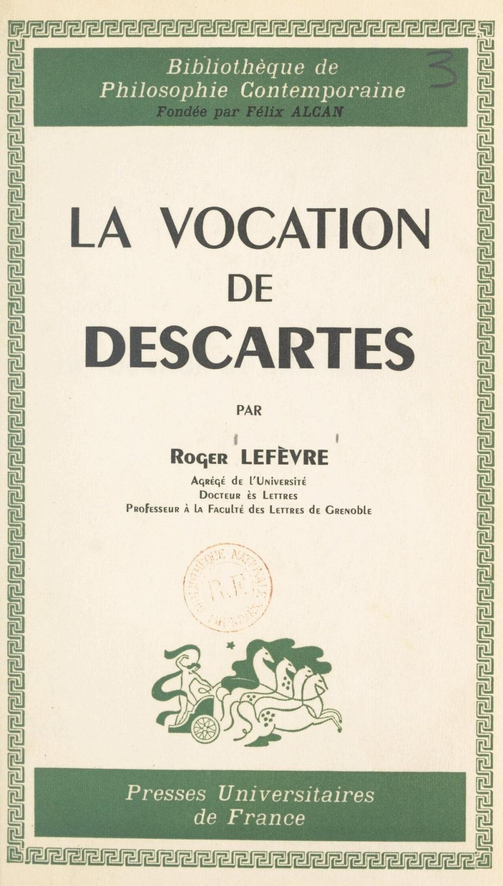 Big bigCover of La vocation de Descartes