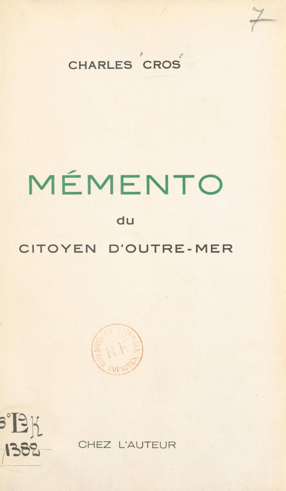 Big bigCover of Mémento du citoyen d'outre-mer