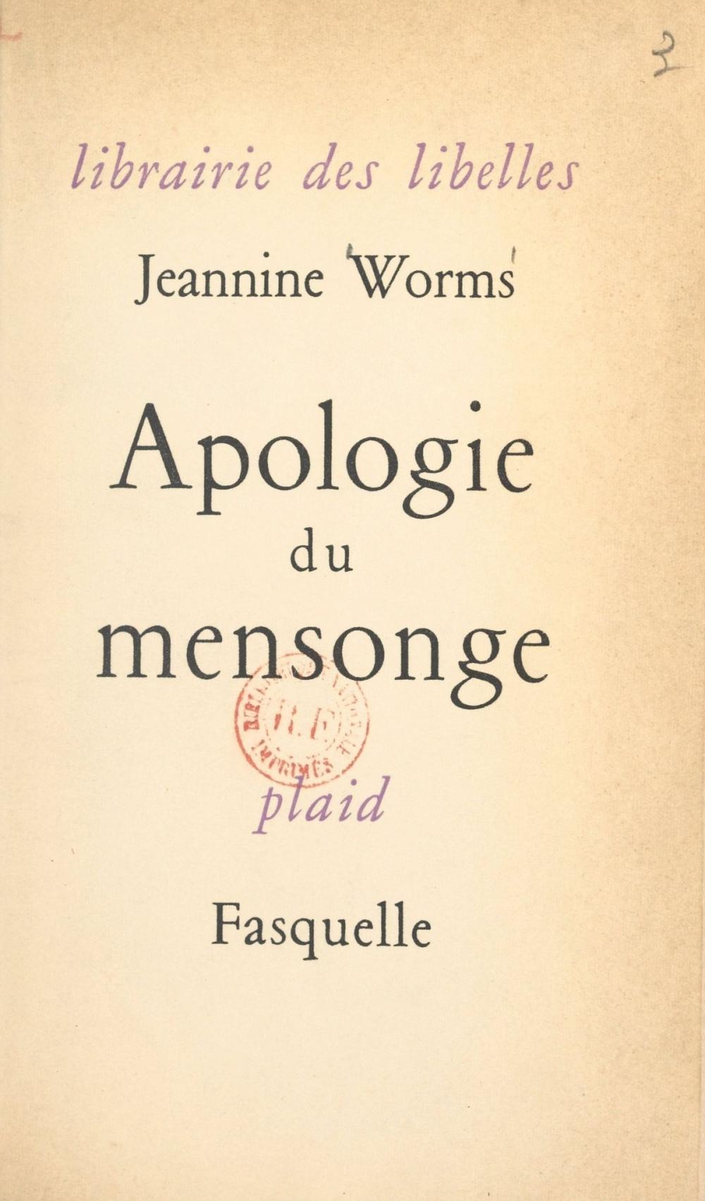 Big bigCover of Apologie du mensonge