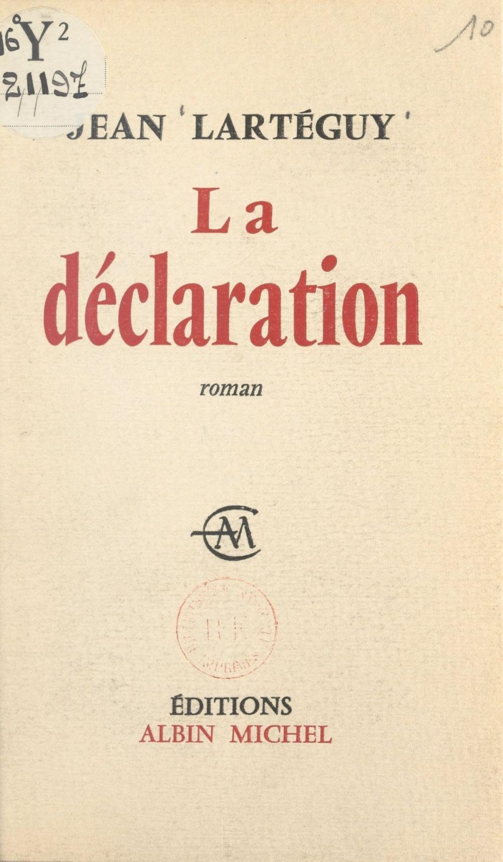 Big bigCover of La déclaration