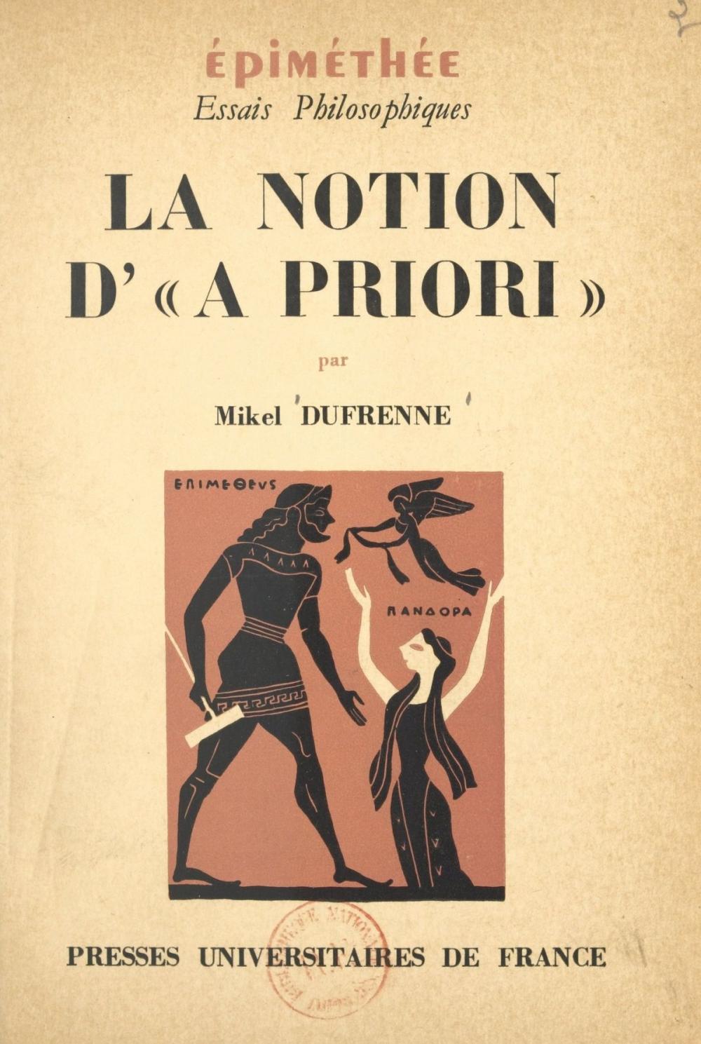 Big bigCover of La notion d'a priori