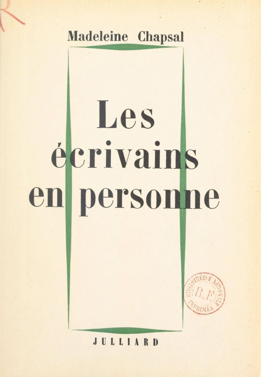 Big bigCover of Les écrivains en personne