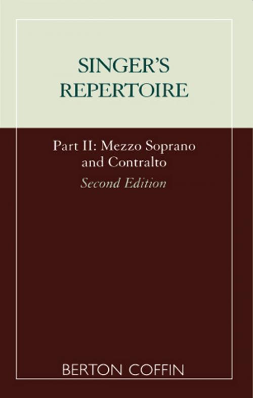 Cover of the book The Singer's Repertoire, Part II by Berton Coffin, Scarecrow Press