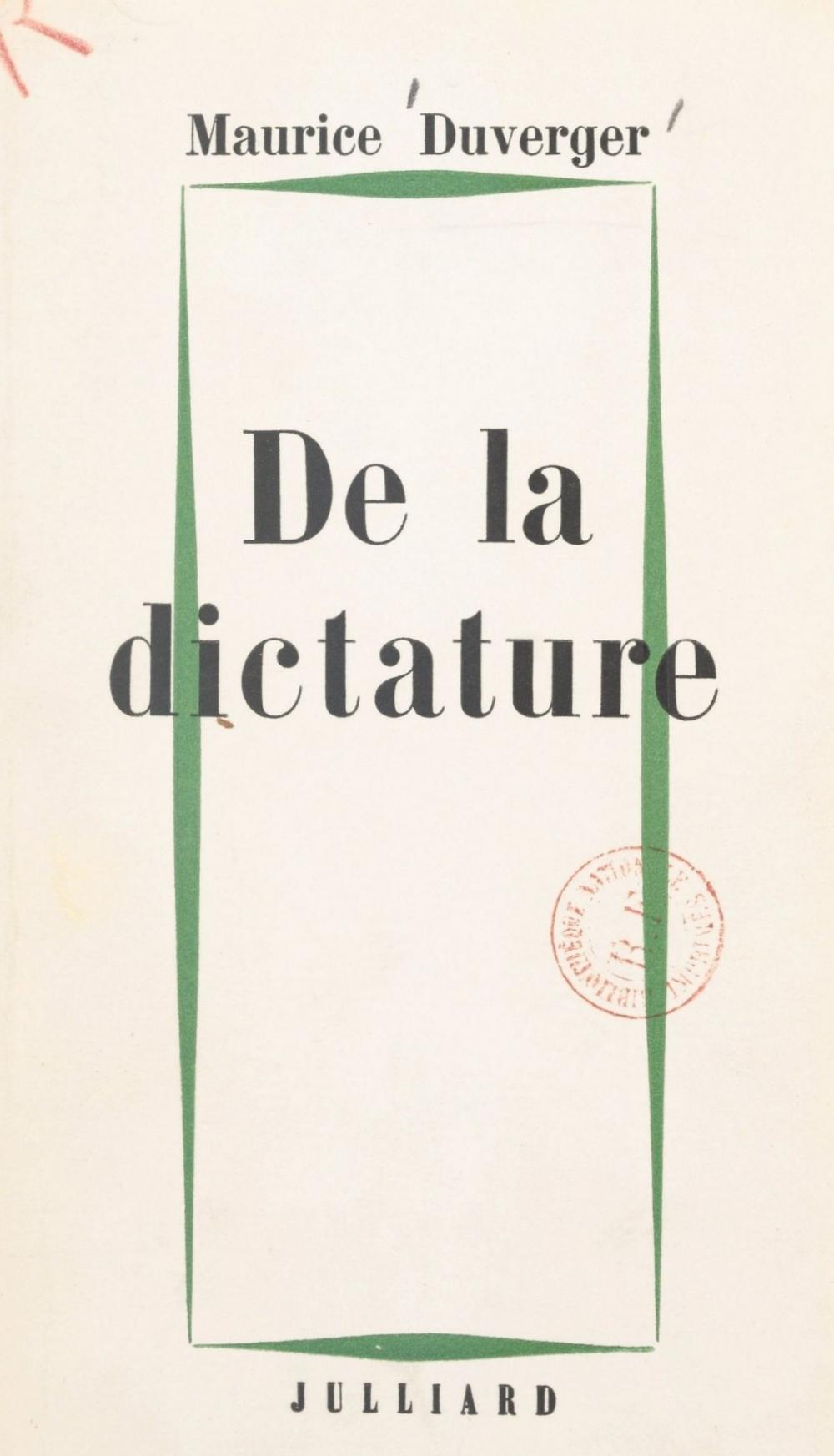 Big bigCover of De la dictature