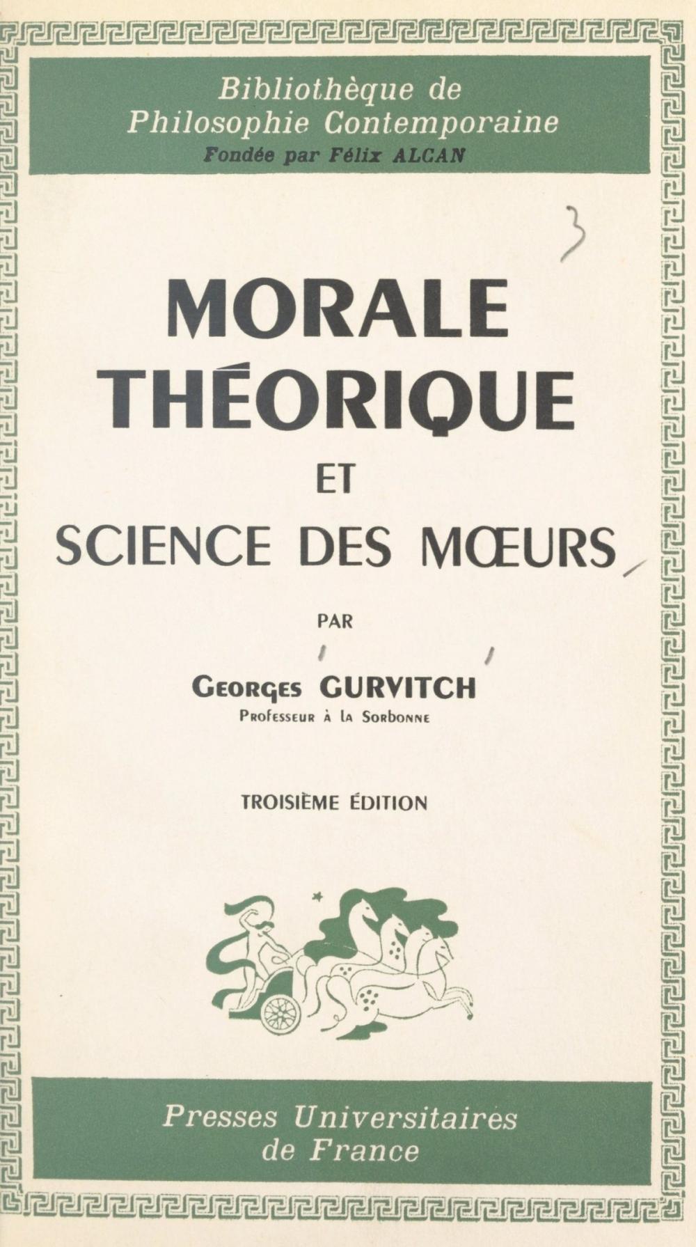 Big bigCover of Morale théorique et science des mœurs