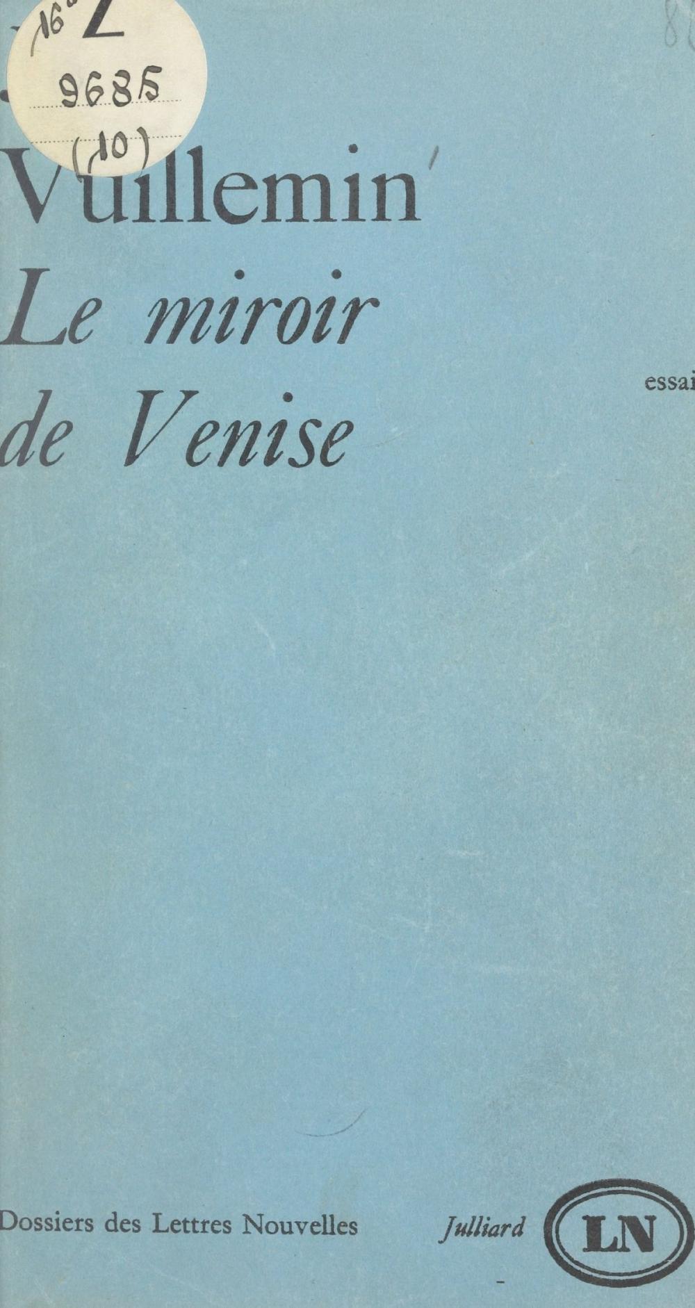 Big bigCover of Le miroir de Venise