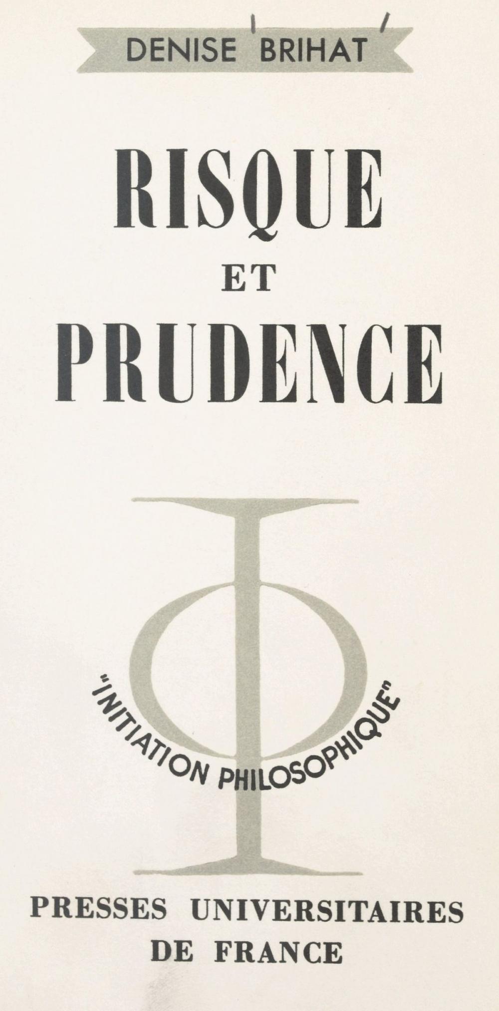 Big bigCover of Risque et prudence