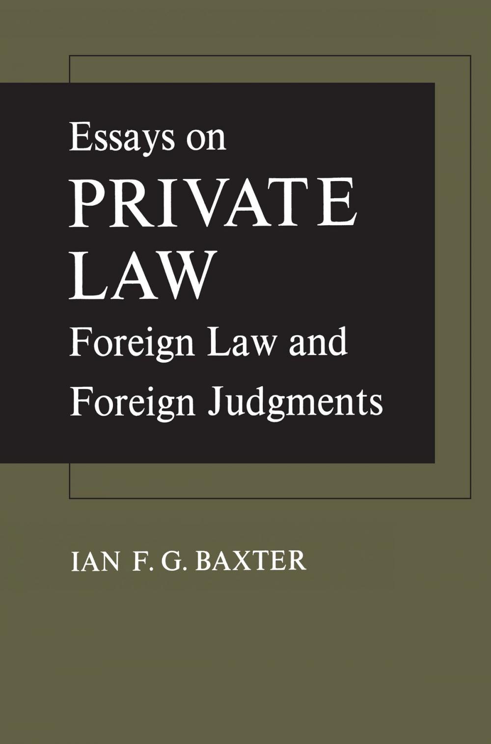 Big bigCover of Essays on Private Law