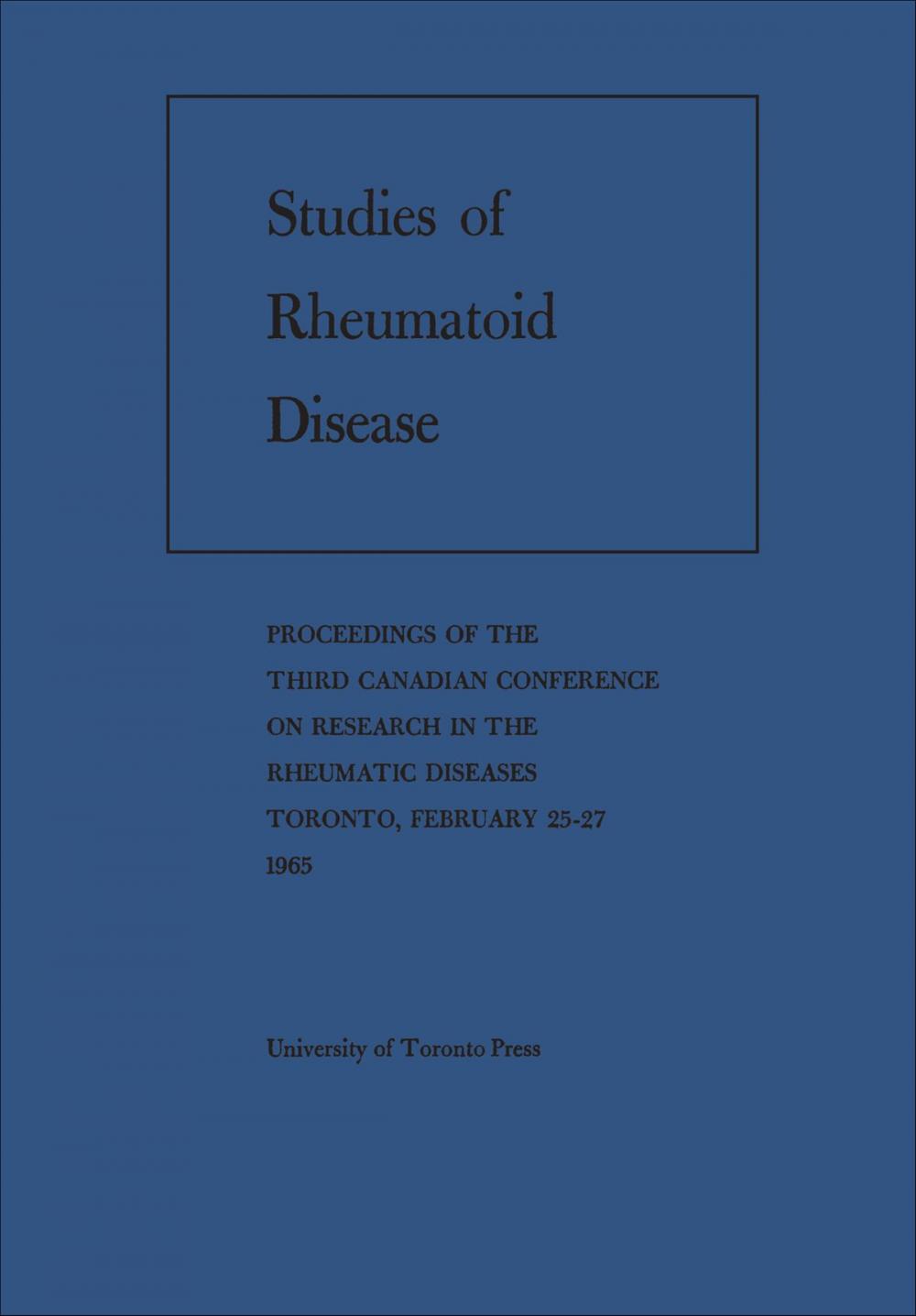 Big bigCover of Studies of Rheumatoid Disease