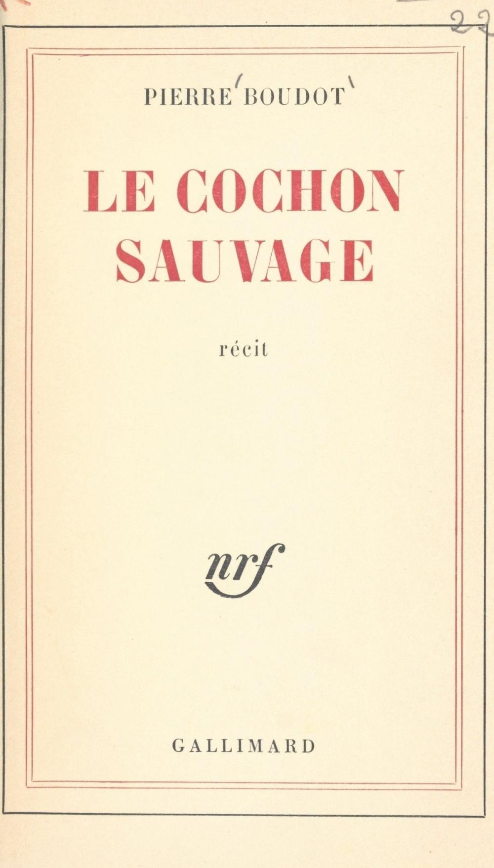 Big bigCover of Le cochon sauvage