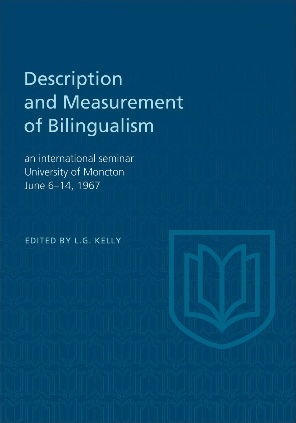 Big bigCover of Description and Measurement of Bilingualism