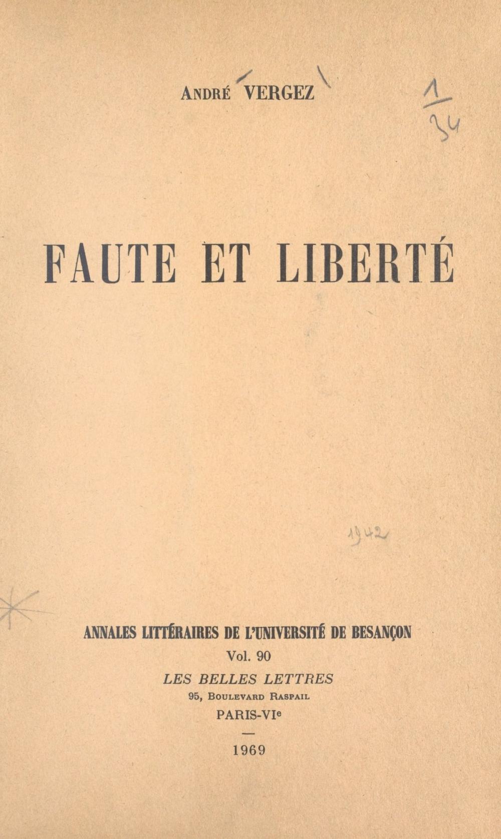 Big bigCover of Faute et liberté...