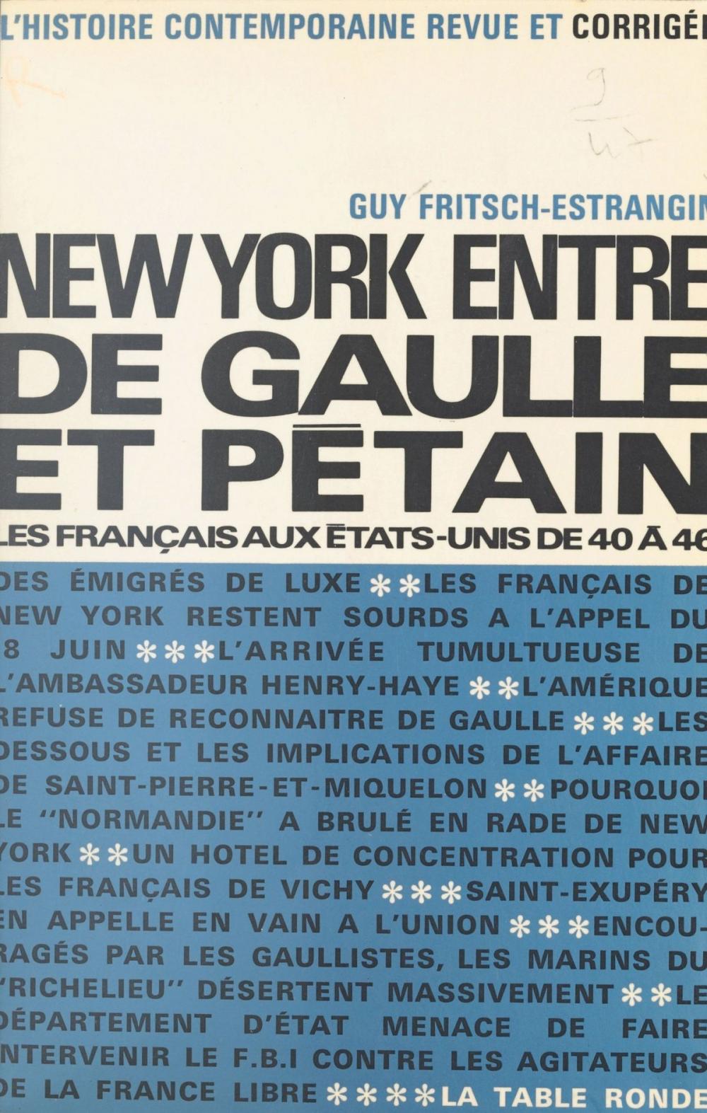 Big bigCover of New York entre De Gaulle et Pétain