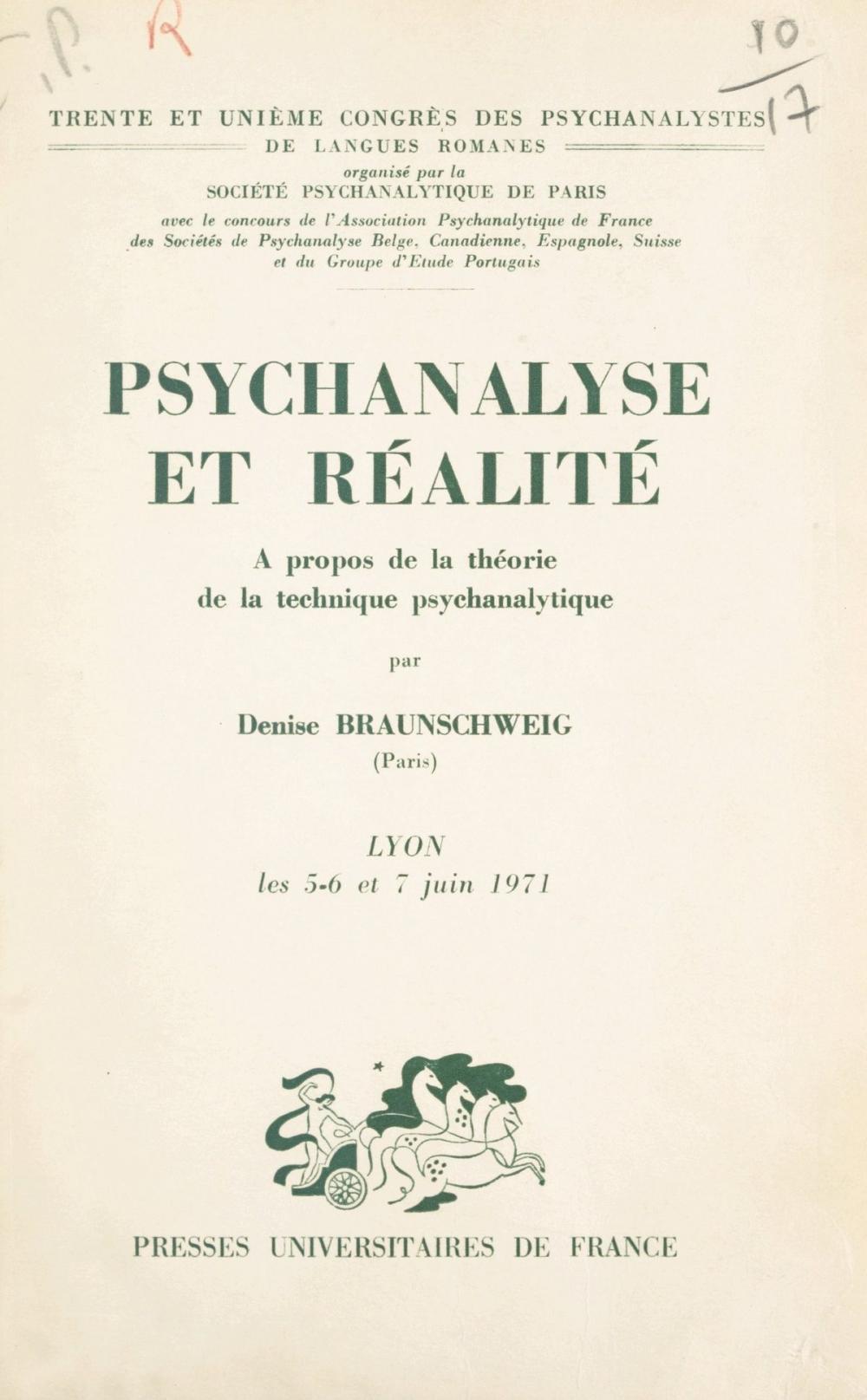 Big bigCover of Psychanalyse et réalité : à propos de la théorie de la technique psychanalytique