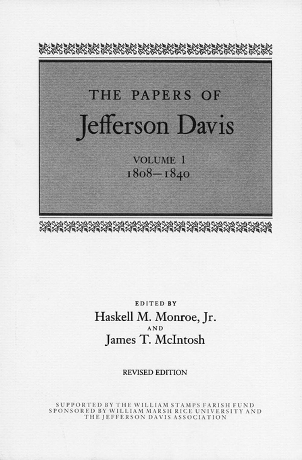 Big bigCover of The Papers of Jefferson Davis