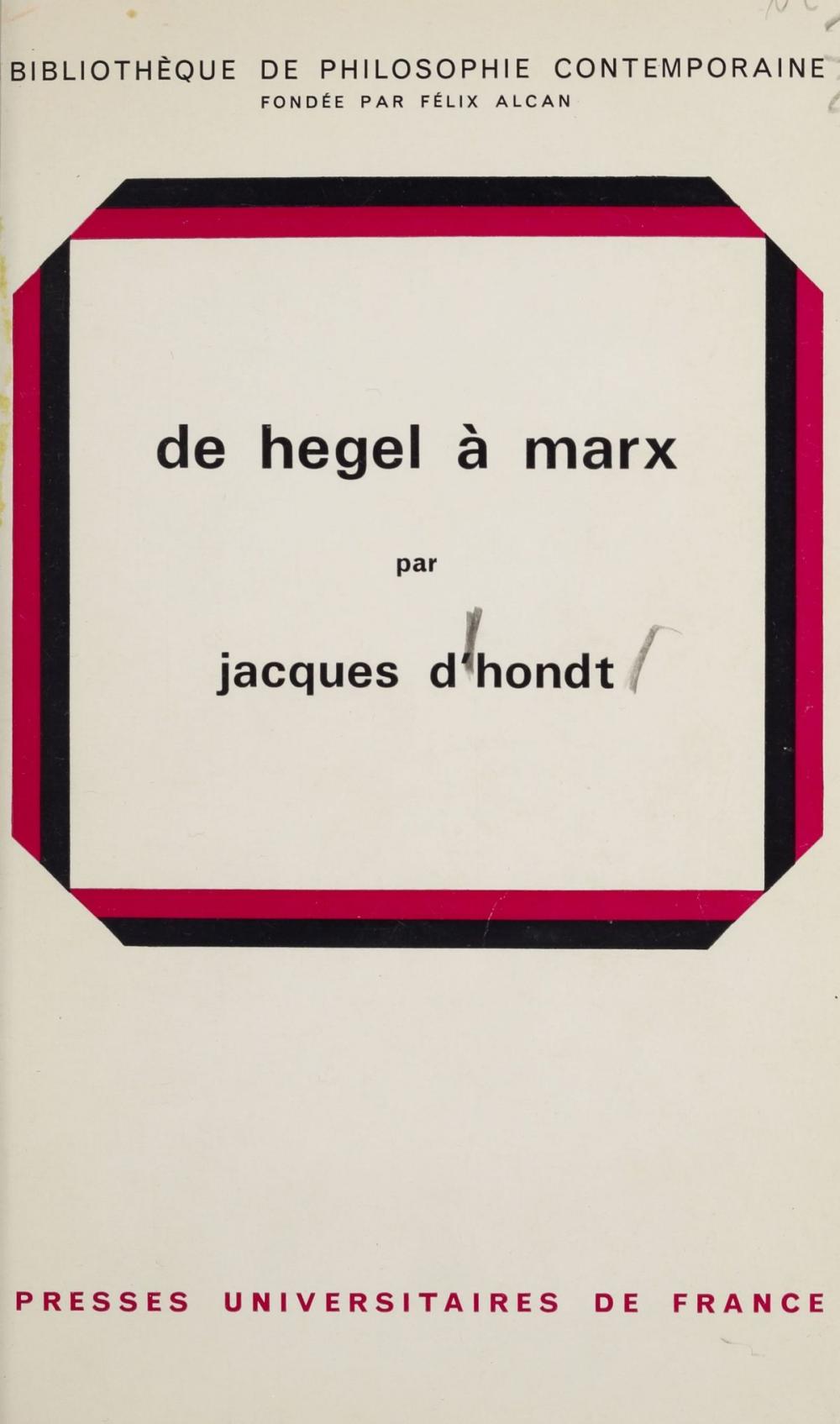 Big bigCover of De Hegel à Marx