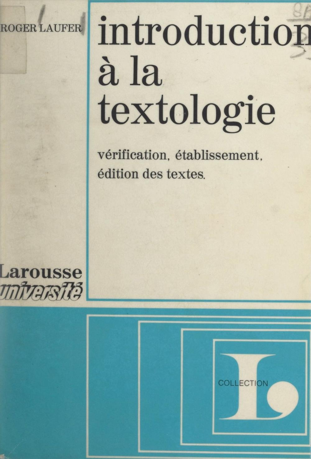 Big bigCover of Introduction à la textologie