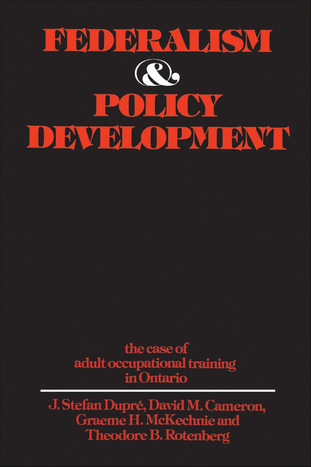 Big bigCover of Federalism and Policy Development