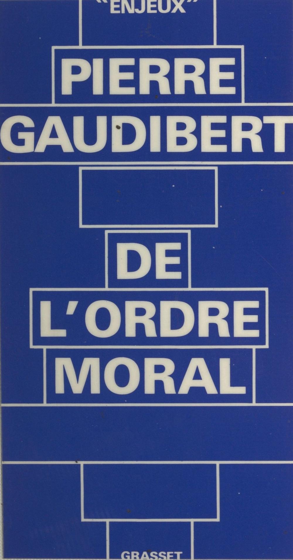 Big bigCover of De l'ordre moral