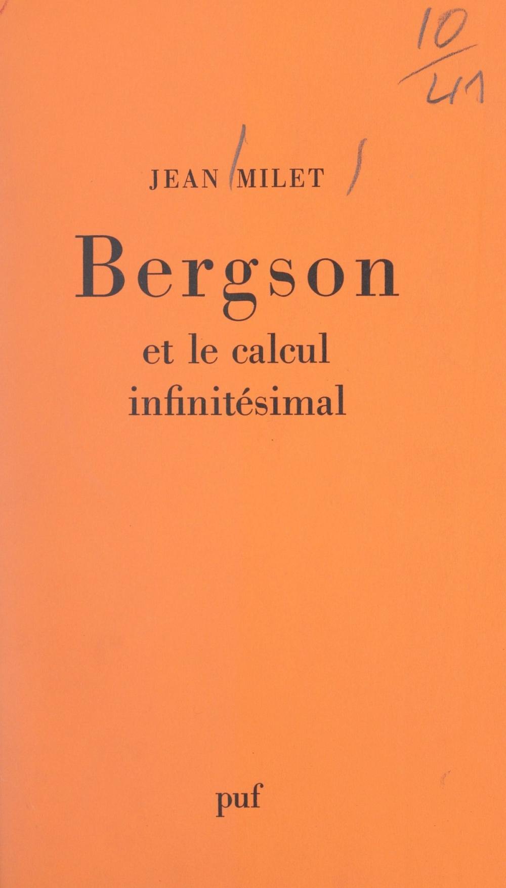 Big bigCover of Bergson et le calcul infinitésimal