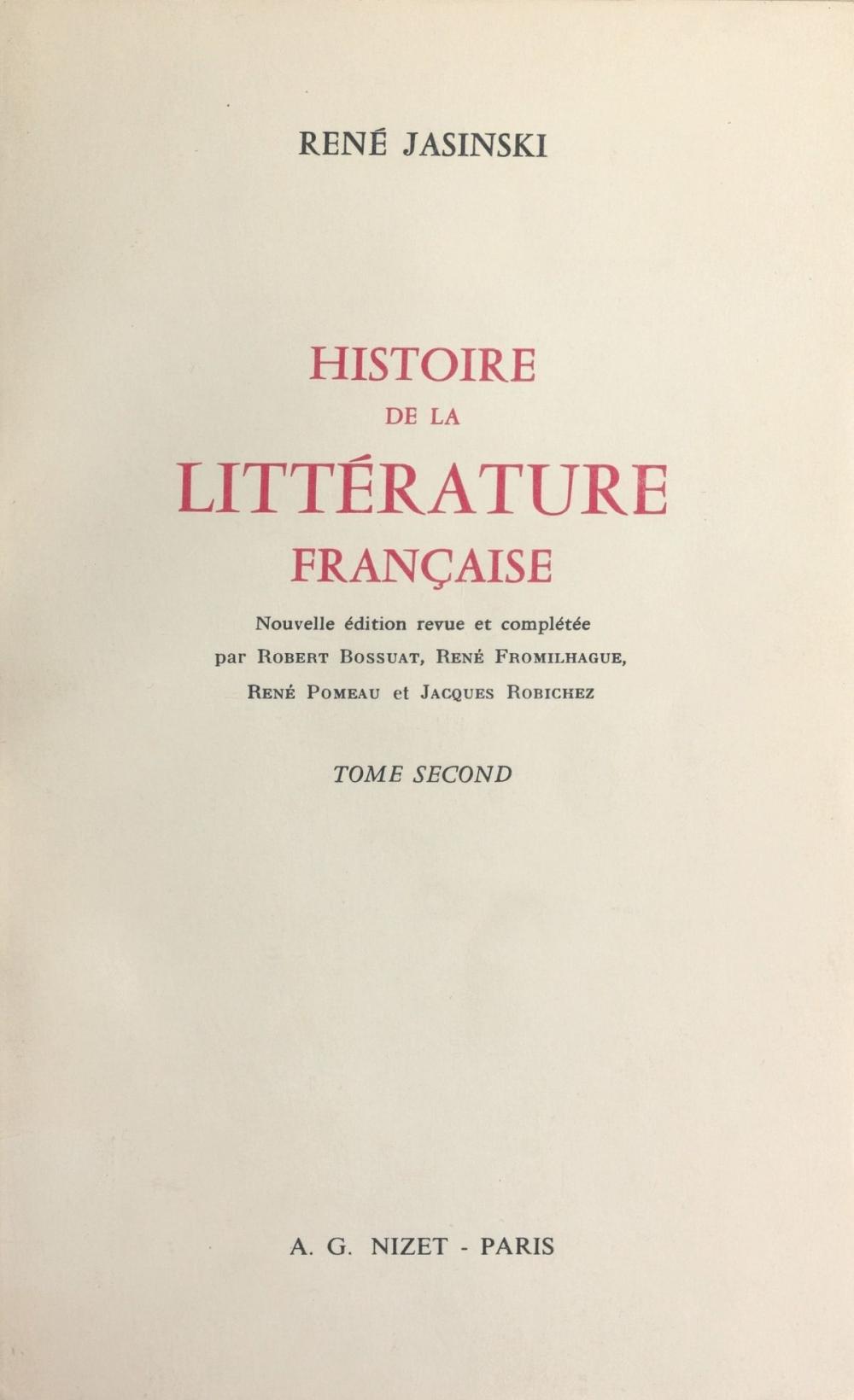 Big bigCover of Histoire de la littérature française (2)