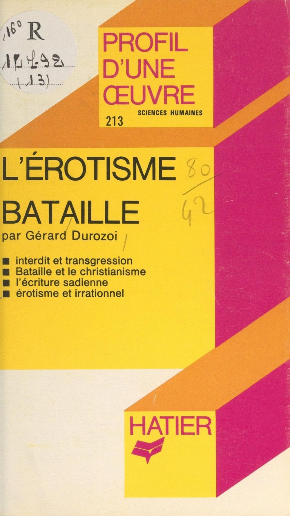 Big bigCover of L'érotisme, de Bataille