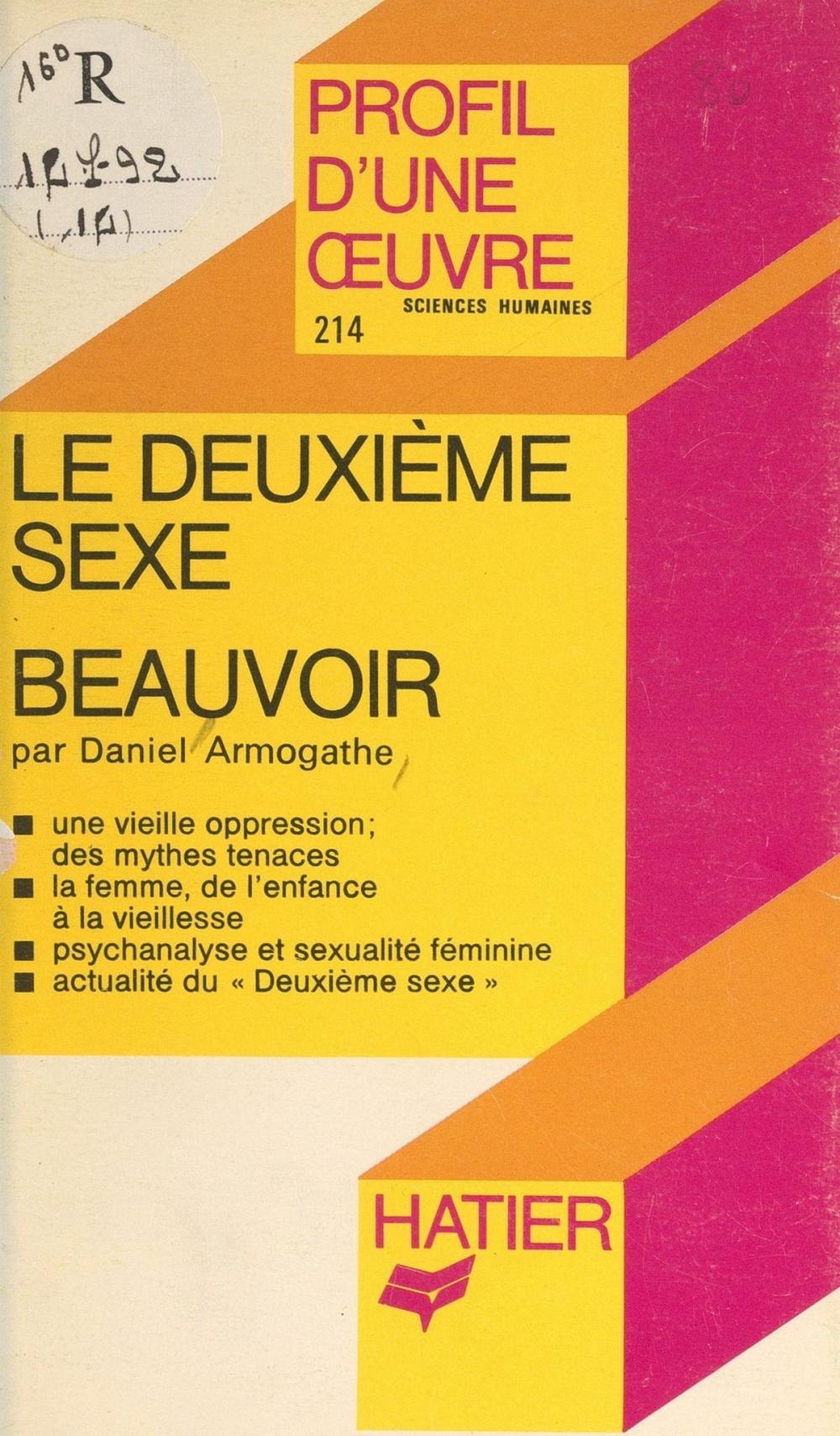 Big bigCover of Le deuxième sexe, Simone de Beauvoir