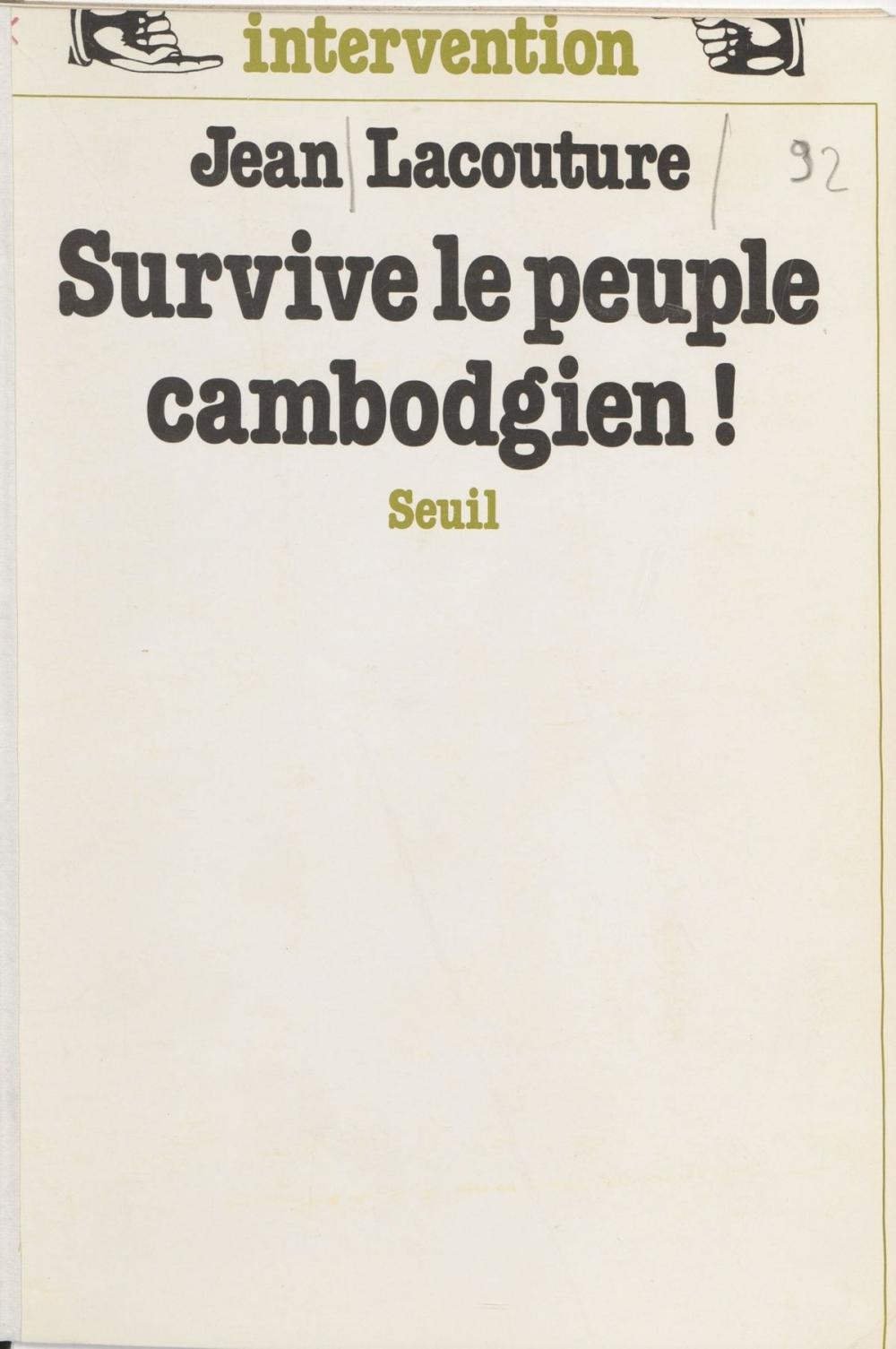 Big bigCover of Survive le peuple cambodgien !