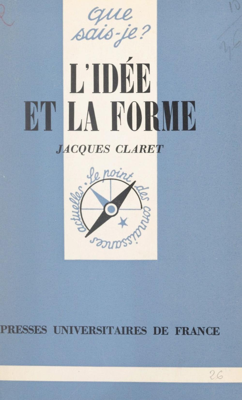 Big bigCover of L'idée et la forme