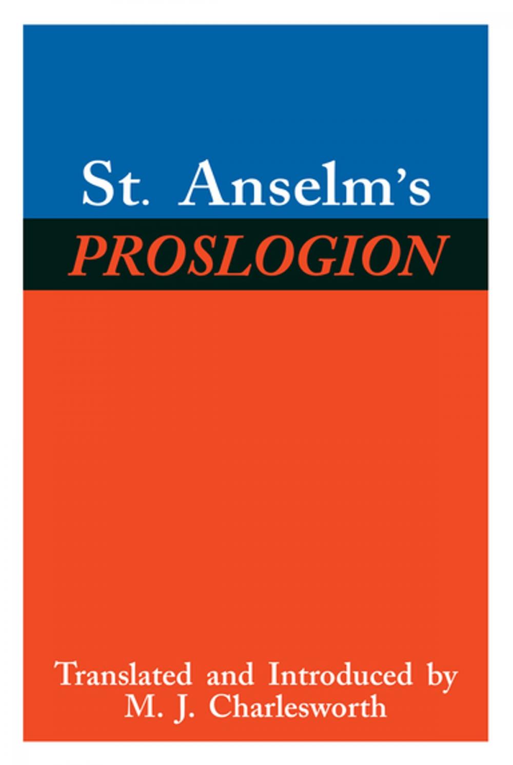 Big bigCover of St. Anselm’s Proslogion