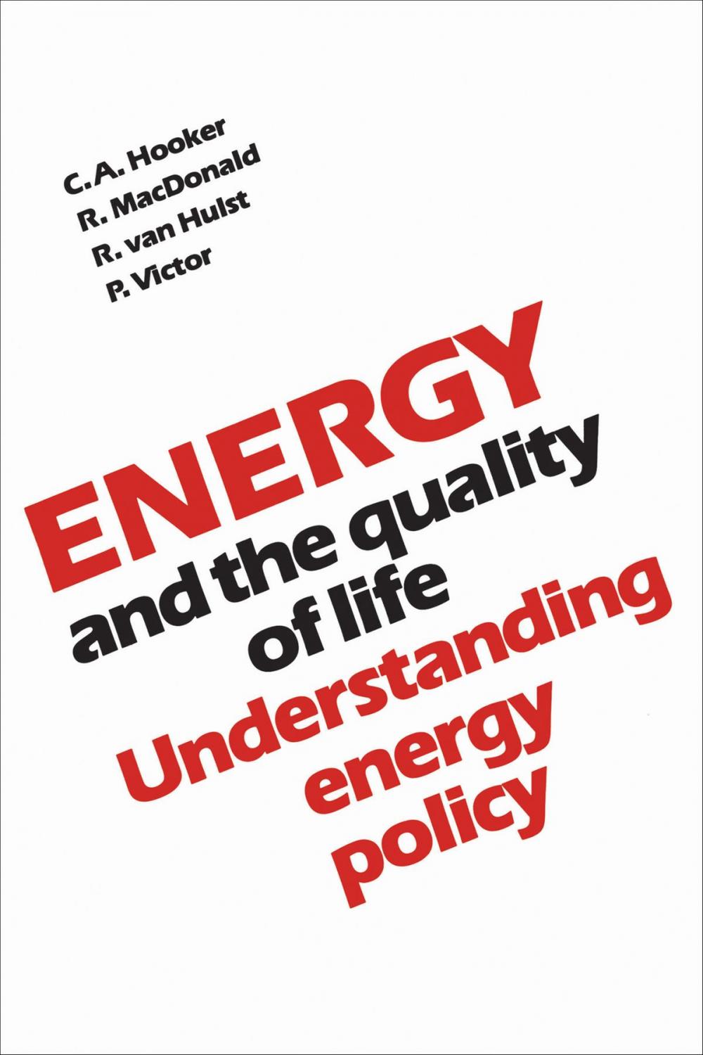 Big bigCover of Energy and the Quality of Life