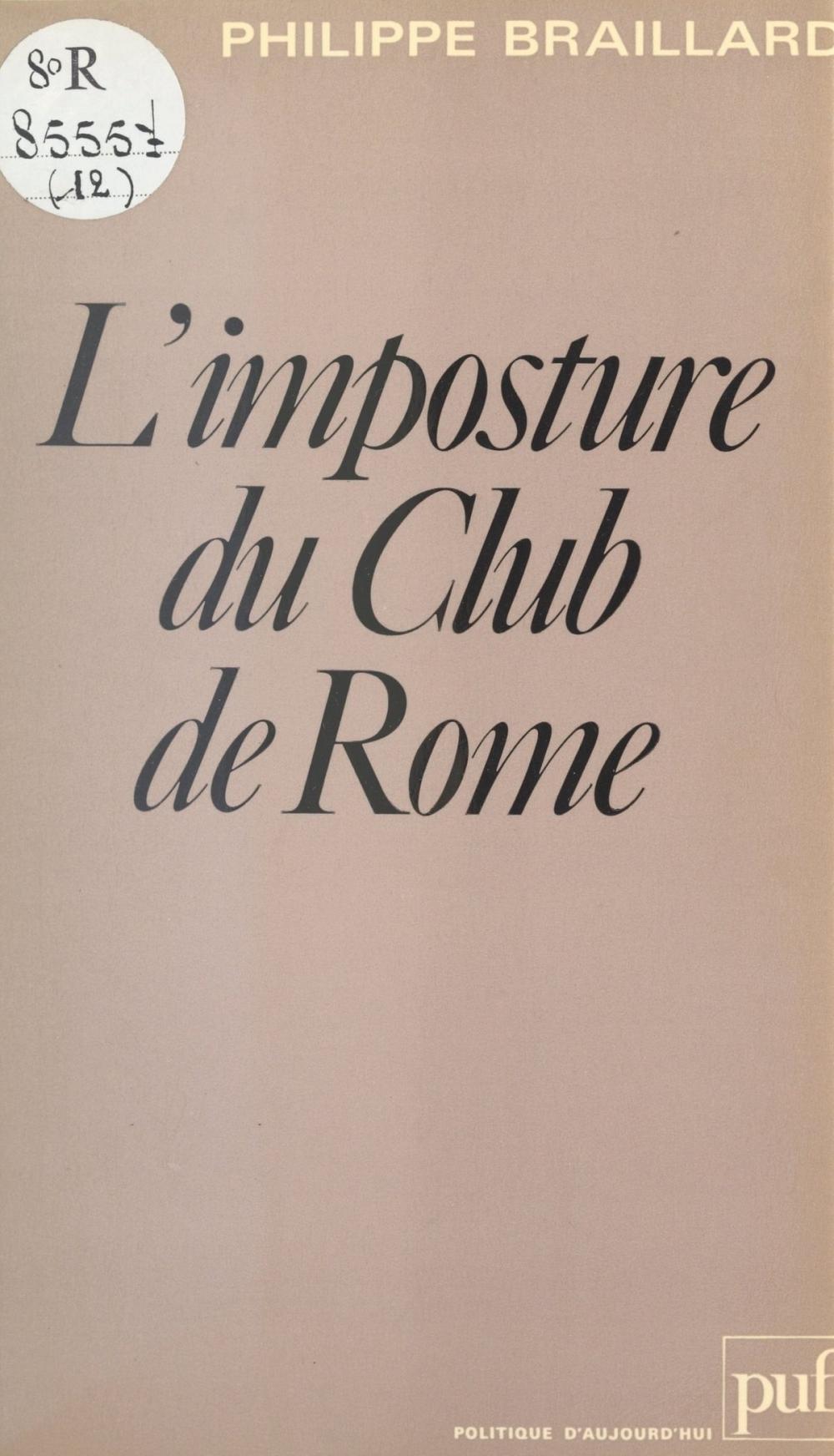 Big bigCover of L'imposture du Club de Rome