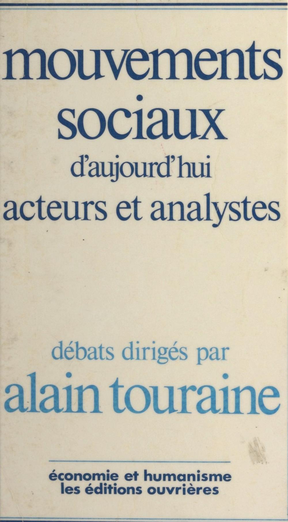 Big bigCover of Mouvements sociaux d'aujourd'hui : acteurs et analystes