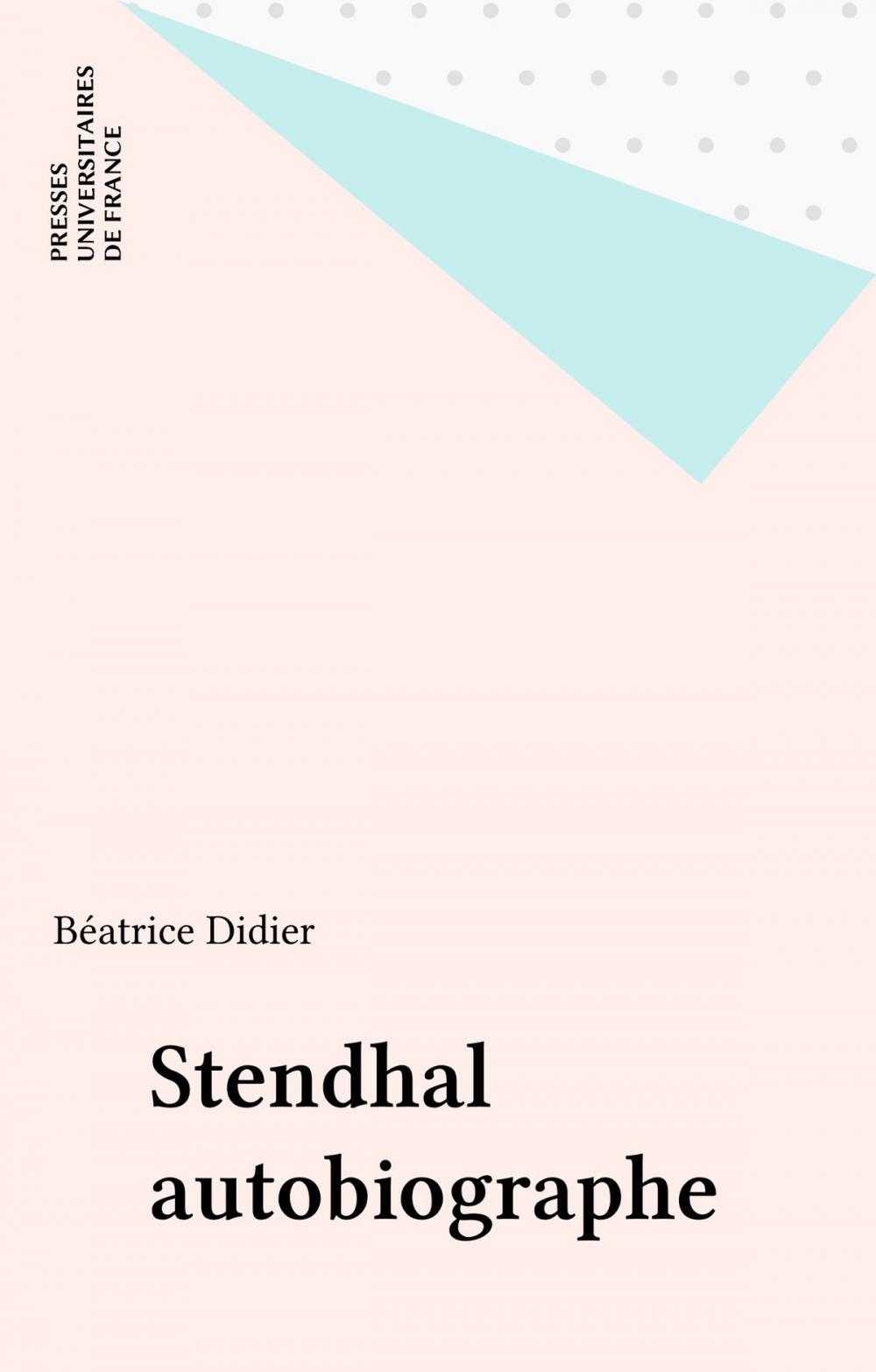 Big bigCover of Stendhal autobiographe