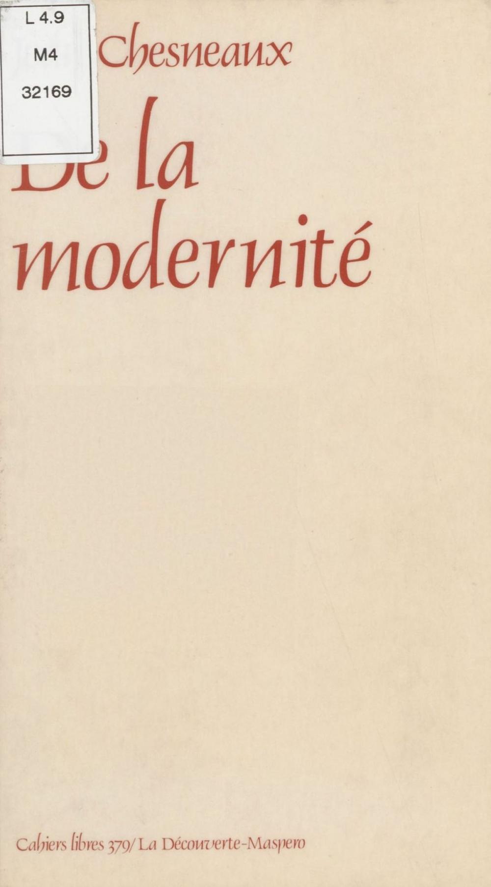 Big bigCover of De la modernité