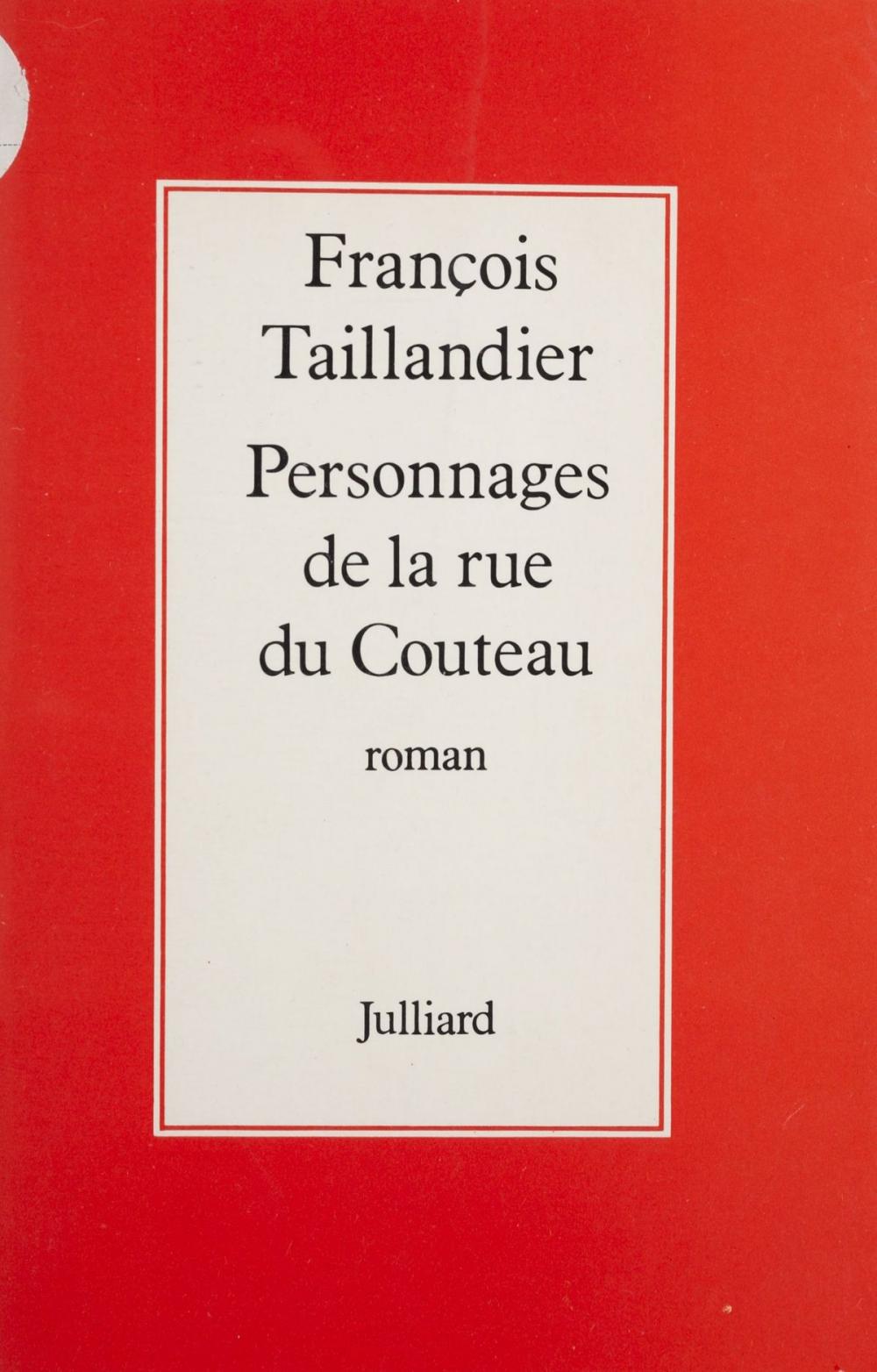 Big bigCover of Personnages de la rue du Couteau