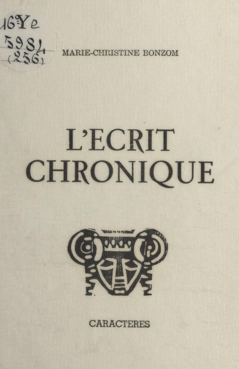 Big bigCover of L'écrit chronique