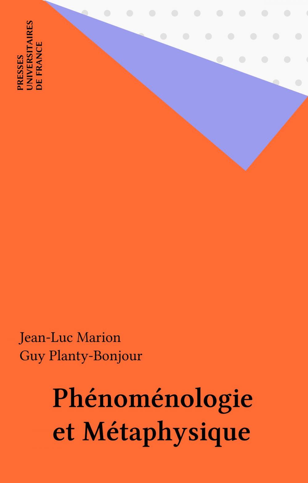 Big bigCover of Phénoménologie et Métaphysique