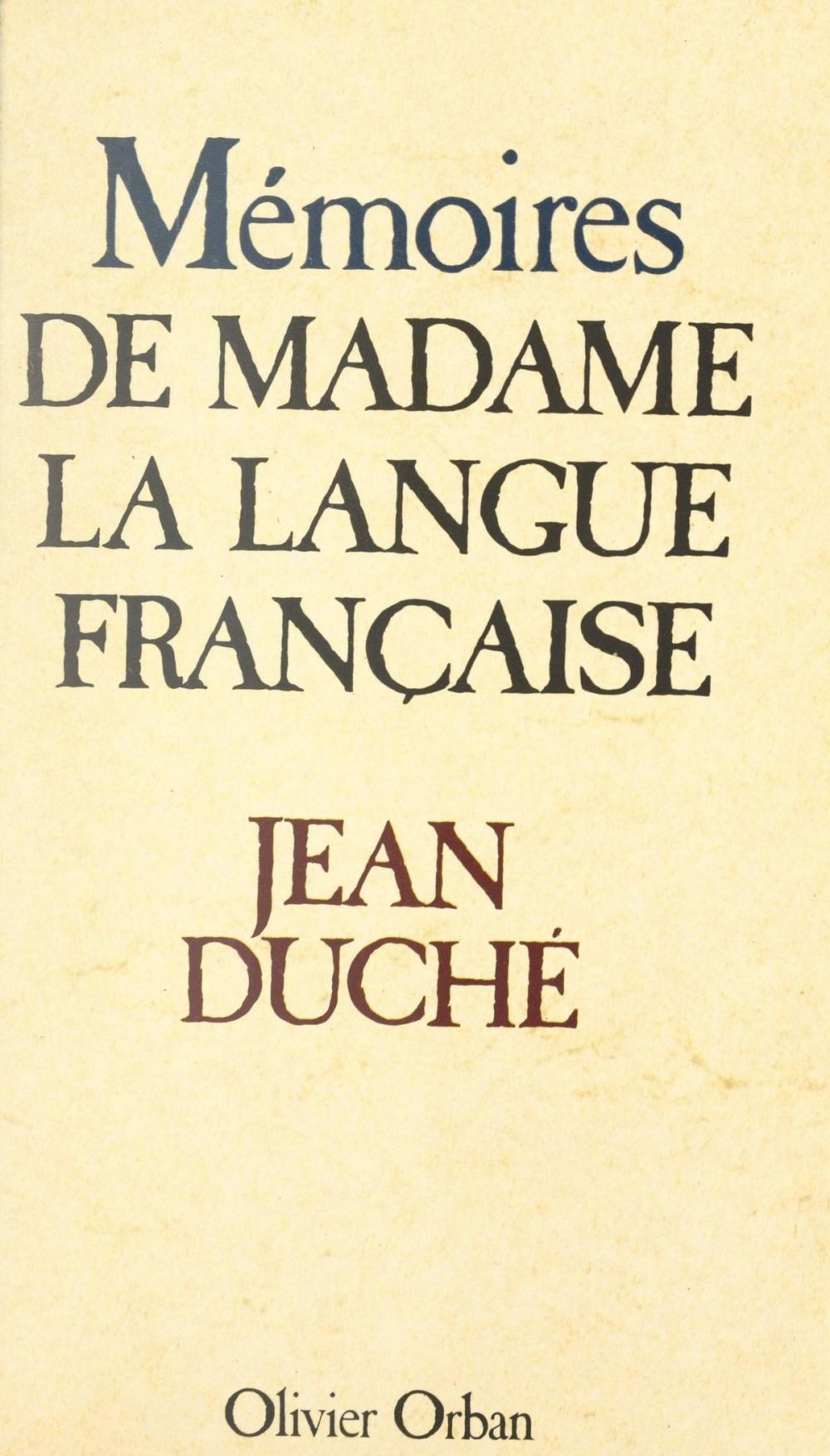 Big bigCover of Mémoires de Madame la Langue française