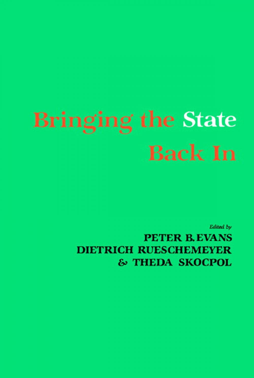 Big bigCover of Bringing the State Back In