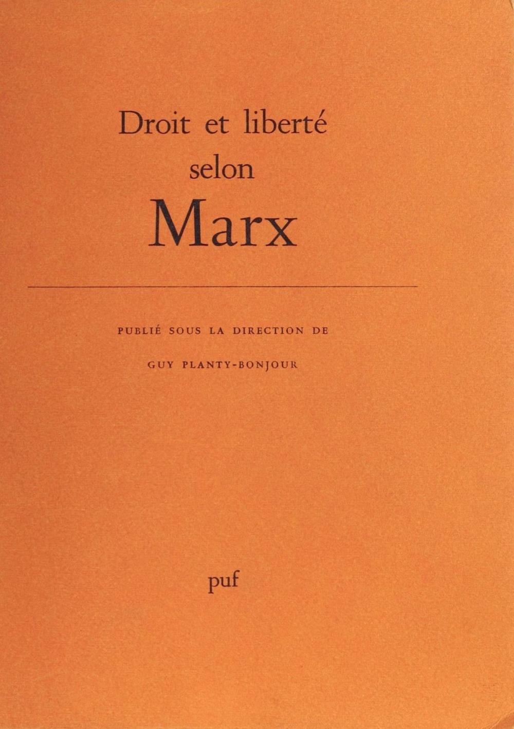 Big bigCover of Droit et liberté selon Marx